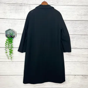 Vintage Black Wool Blend Winter Overcoat with Jeweled Buttons Size XL thumbnail 8