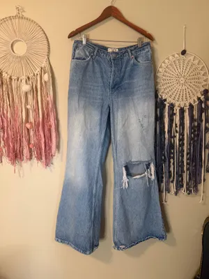 Free People CRVY Misfit Flare Denim Jeans Blue Size 30 thumbnail 3