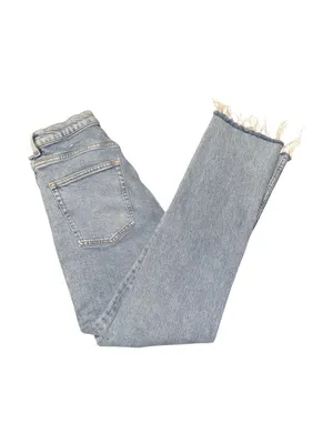 & Other Stories Blue Straight Leg High Rise Denim Jeans 28-actual 26” Raw Hem thumbnail 3
