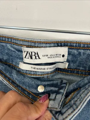 Zara The Marine Straight High Rise Wide Leg Jeans thumbnail 5