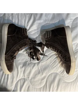 Steve Madden "Jane" Velvet High-Top Sneakers s7.5 thumbnail 6