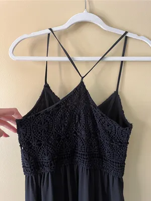 Monteau Black Crochet Bodice Maxi Dress thumbnail 8