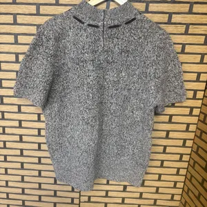 Alfred Dunner Brown‎ Bow Neckline Wool Blend Short Sleeve Sweater Size XL thumbnail 2