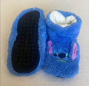 Disney Lilo and stitch Blue Fuzzy‎ Character Slippers Size S/M 5.5-7 thumbnail 1