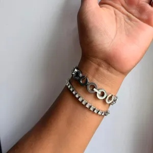 SILVER TONE TENNIS BRACELET‎ thumbnail 3