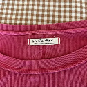 We the free red ribbed long sleeve thumbnail 3