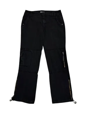 Marrakech Y2K Loose Chore Utility Black Baggy Relaxed Fit Cargo Pants Size 27 thumbnail 1