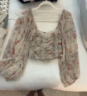Free People cropped long sleeve top thumbnail 1