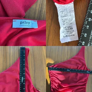 Privy Red One Shoulder Dress M Y2K Romantic Shimmer Homecoming Sorority Rush‎ thumbnail 4