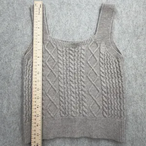 Cotton Emporium Sweater Vest Womens S Cable Knit Tan Preppy Coquette Academia thumbnail 5