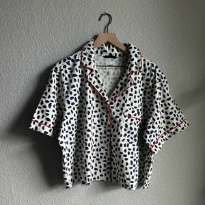 🤍Aerie Navy and White Print Button Up Pajama Top thumbnail 5