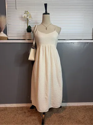 The Prairie by Rachel Ashwell White Eyelet Cotton Midi Dress Size 6 Cottagecore thumbnail 2