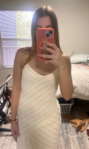 Cream Lace Dress White Size XS thumbnail 1