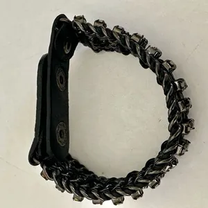 Black rhinestone chain bracelet thumbnail 8