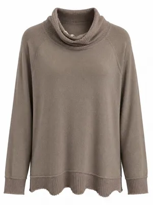 Alter’d State Taupe Cowl Neck Long Sleeve Sweater Top Women’s S thumbnail 2