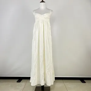 NWOT Farm Rio Linen Blend White Sleeveless Maxi Dress Size XL thumbnail 6