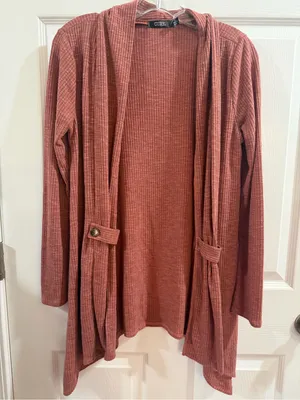 CURE. Ribbed Open Front Cardigan Size L thumbnail 1