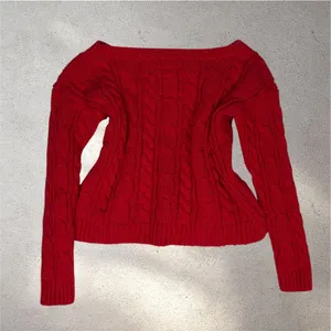 Abercrombie & Fitch Crop Cable Knit Sweater Women’s XS Red Cozy Cabincore Preppy thumbnail 3