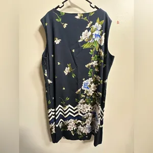 NEW Piero Moretti Navy Blossom Shift Dress Autumn Wedding Guest‎ Dress Plus Size thumbnail 12