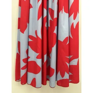 One Shoulder Maxi Dress SM Red Blue Floral Swing Pleated Vacation Resort Summer thumbnail 5