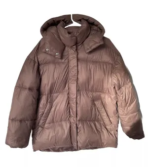 Abercrombie &Fitch Women Padded Jacket Small Loose fit brown pit to pit 24in thumbnail 1