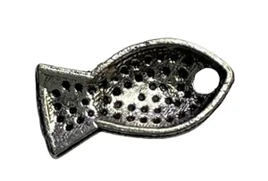 Fish Pendant Silver Tone Charm Bracelet Necklace Jewelry Craft Dangle u c Nautic thumbnail 2