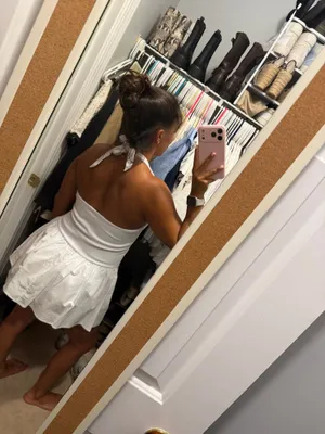 Zara white halter neck dress thumbnail 2