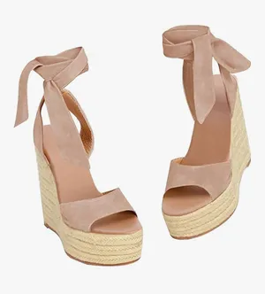 Wedge Heels Tan Size 8.5 thumbnail 1