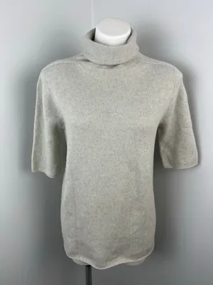 The Row Gray Short Sleeve Cashmere Sweater Need Repair Small thumbnail 1