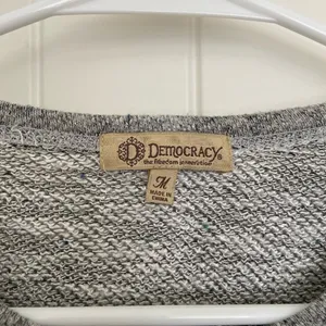 Democracy women’s‎ faux leather knit pocket long fall winter sleeve top medium thumbnail 4