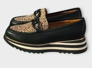 Good Choice Women's Geneva Animal Print Chain Slip On Platform Loafers Size 9 thumbnail 1
