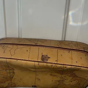 Elegant Tan Map Print Shoulder Bag Brown thumbnail 3