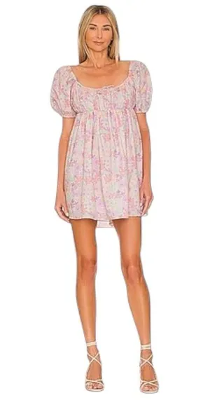 For Love & Lemons Floral Babydoll Kennedy Mini Dress Womens M thumbnail 1