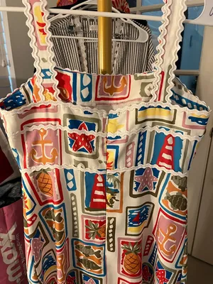 Commense Multicolor Nautical Print Maxi Dress Red Size M thumbnail 3