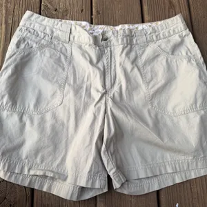 Columbia Women's Beige Hiking Cotton Shorts Lightweight Size 14 thumbnail 1