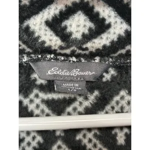 Eddie Bauer Women's Aztec 1/4 Zip Long Sleeve Fleece Pullover Size L Black thumbnail 2