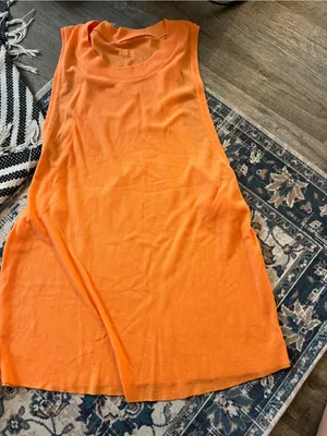 Alo Sleeveless Ribbed Tank Top - Bright Orange thumbnail 3