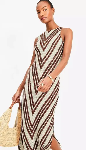 Loft Crochet Midi Dress thumbnail 1