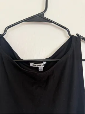 Reformation Raine Knit Black Sleeveless Maxi Dress thumbnail 4