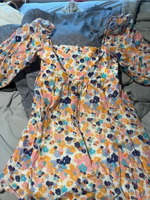 Amanda Uprichard Darling‎ Puff Sleeve Floral Mini Dress M Madagascar Print thumbnail 12