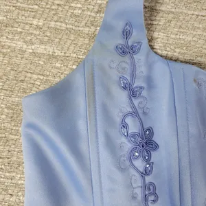 Michelangelo Gown Womens 6 Blue Beaded Whimsical Fairy Corset Halter Prom Dress thumbnail 10