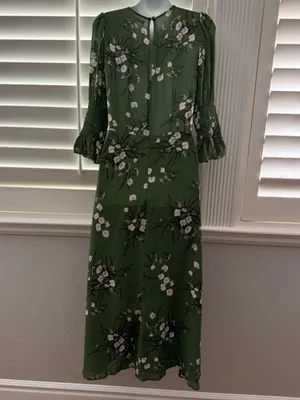 REFORMATION Carolena Midi Dress In Lomita Green Size 2 thumbnail 4