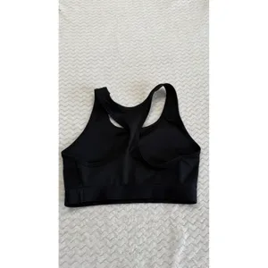 Nike Womens Dri-FIT Racerback Sports Bra Black Silver Swoosh Size Medium thumbnail 3