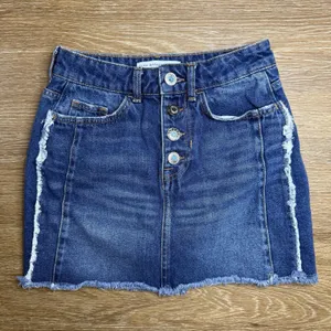 Zara Womens Jean Mini Skirt Size XS Western Buttons Festival Distressed Boho thumbnail 2