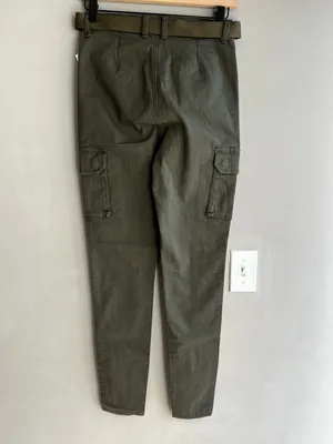American Bazi Women’s Olive Cargo Pants with Belt thumbnail 7