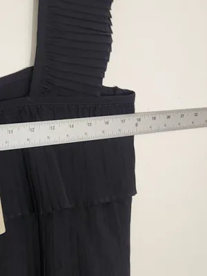 J. Crew Black Pleated Ruffle Tiered Sleeveless Blouse Size Medium NWT thumbnail 5