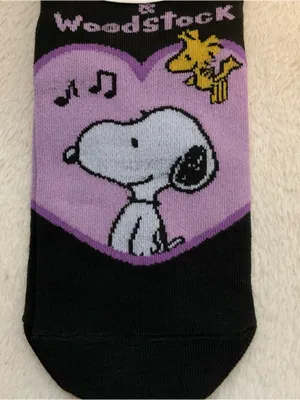 Snoopy & Woodstock Purple Heart Low-Cut Socks thumbnail 2