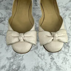 Valentino Garavani Bow Ballet Flats Size 38.5/7.5 Blush Pink Nude Nubuck Leather thumbnail 4