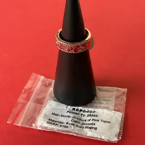 Bomb Party RBP6444 “Power To Shine” Pink Topaz CZ Rose Gold Size 7 Ring NWT thumbnail 4