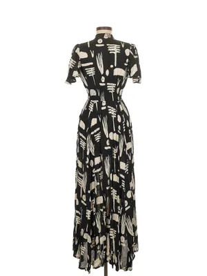 Bel Kazan La Vie En Rose Dress black Ledo novelty abstract print medium maxi thumbnail 2